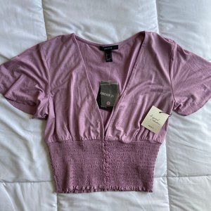 Lilac Button-Up Crop